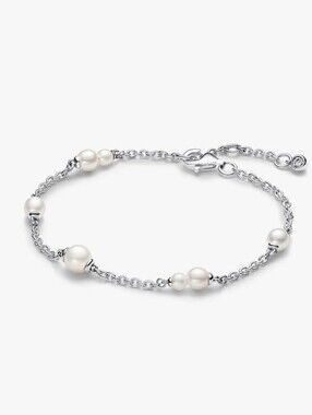 Pandora ALE Freshwater Cultured Pearl Station Chain Bracelet Sterling silver